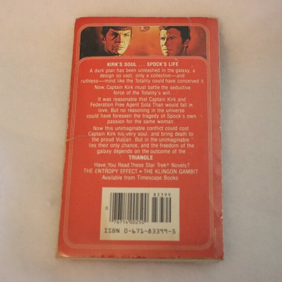 Triangle Novel by Myrna Culbreath and Sondra Marshak, Star Trek Paperback book - Picture 2 of 2